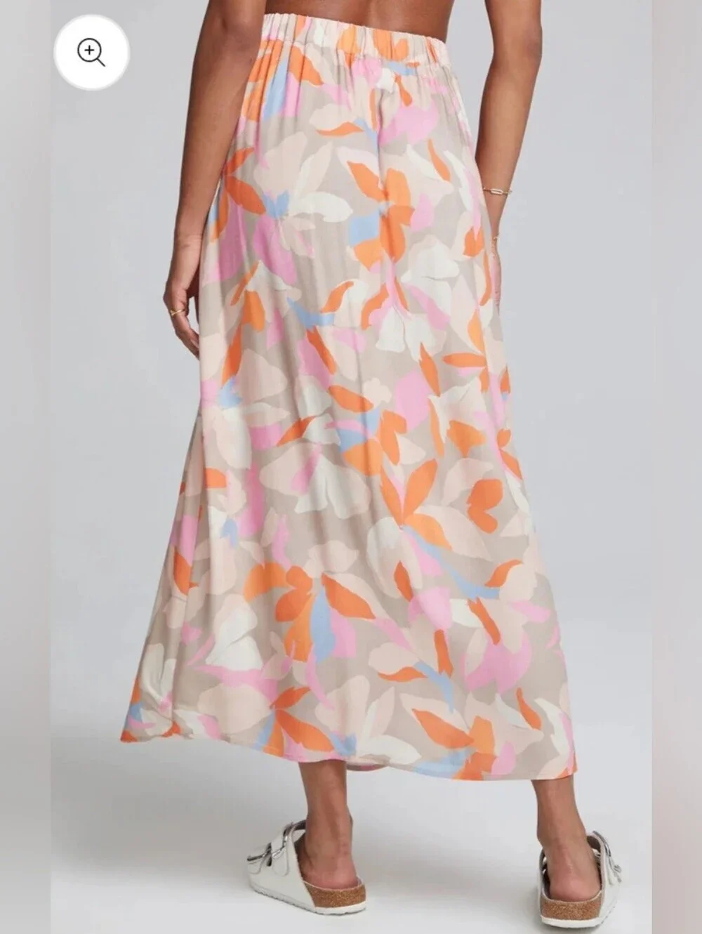 Saltwater LUXE Beige Maxi Skirt Floral Print-Size M